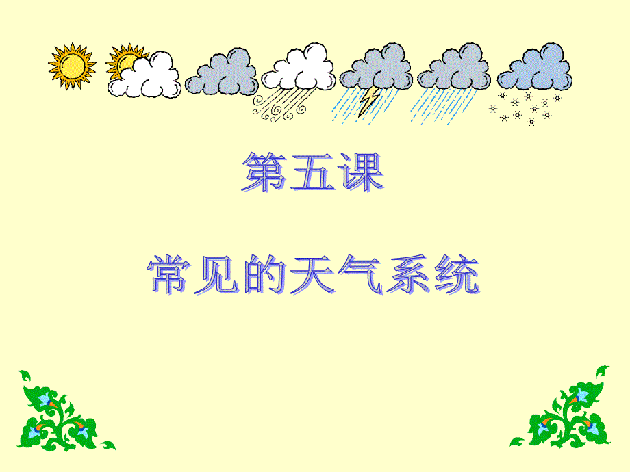 1.了解主要的天气系统的特性及对天气的影响2.学会利用简_第1页