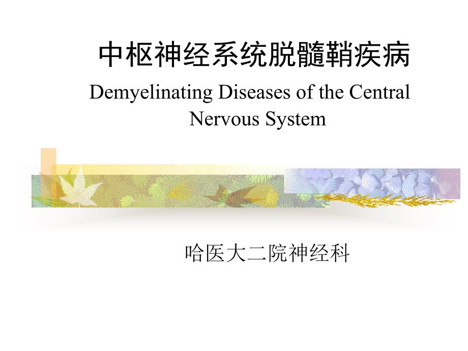 《神经病学》（英文）课件7.Demyelinating Diseases_第1页