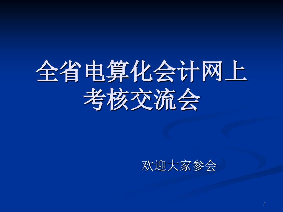 全省电算化会计网上考核交流会_第1页