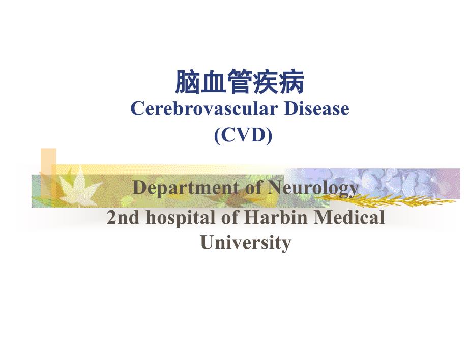 《神经病学》（英文）课件3.Cerebrovascular Disease_第1页