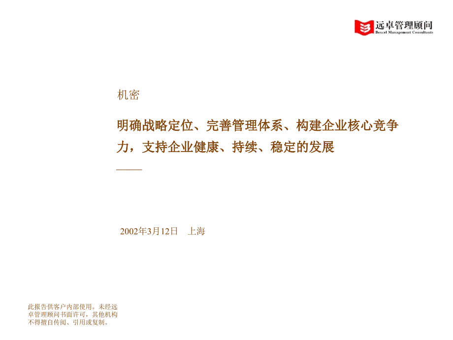 XX战略定位、完善管理体系、构建企业核心竞争力项目建_第1页