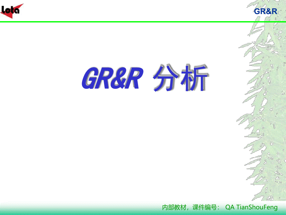 GRR培训完整版讲述文字可编辑课件_第1页