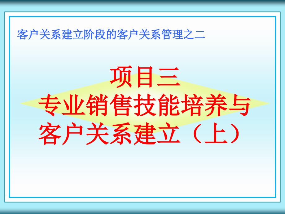 项目三 专业销售技能培养与客户关系建立(上)_第1页