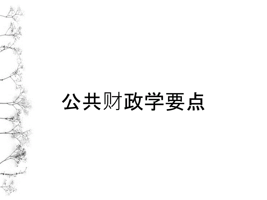 公共财政学要点_第1页