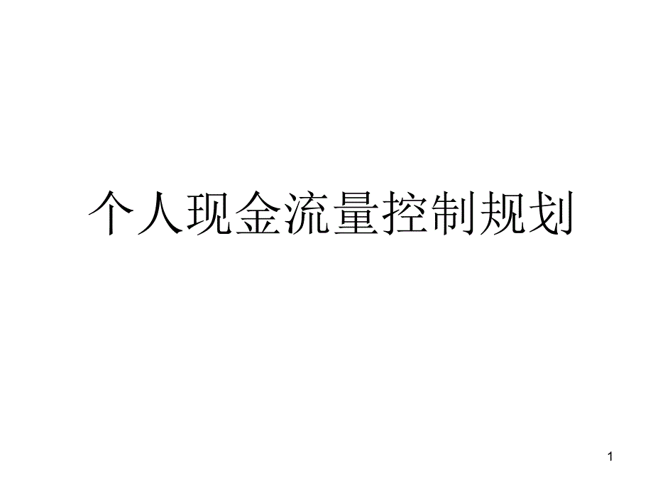 个人现金流量控制规划_第1页