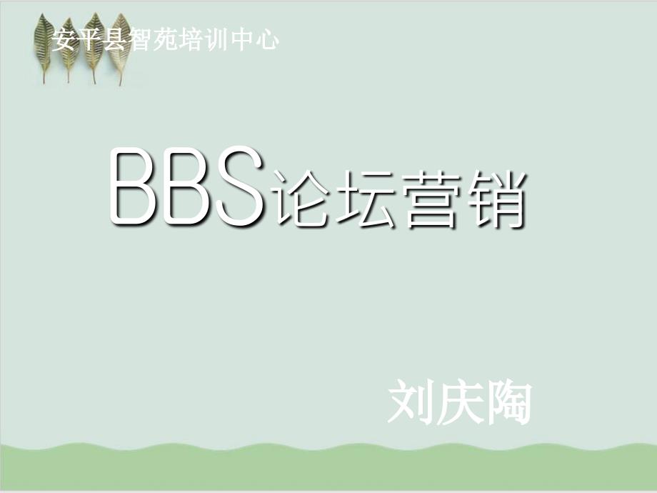 BBS论坛营销培训教材课件_第1页