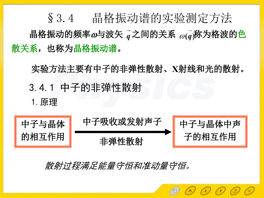 3.4确定晶格振动谱的实验测定方法_第1页