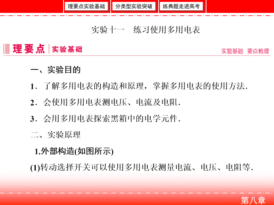 高三人教版物理一轮复习ppt课件实验十一练习使用多用电表_第1页