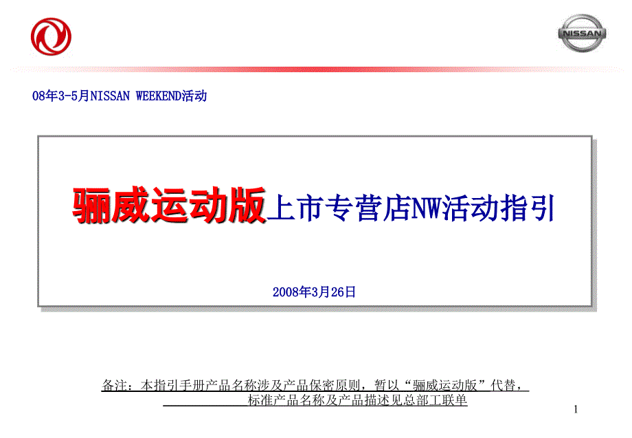 东风日产骊威运动版上市专营店NW活动指引_第1页