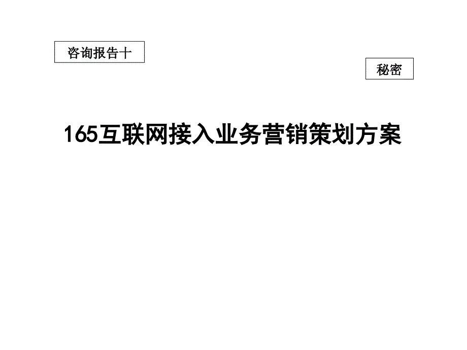 XX互联网接入业务营销策划方案_第1页