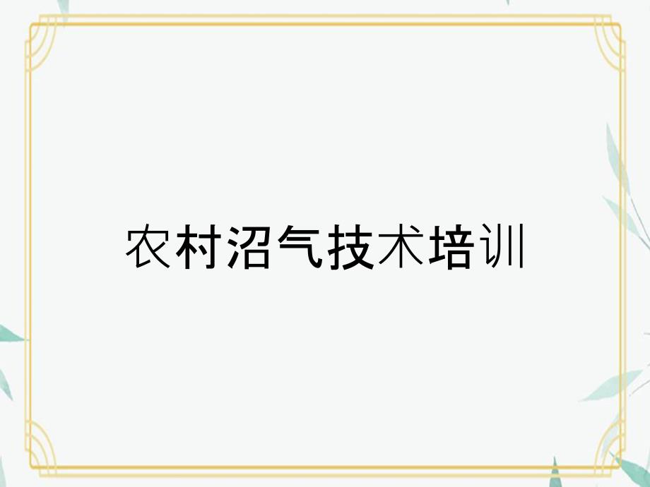 农村沼气技术培训_第1页