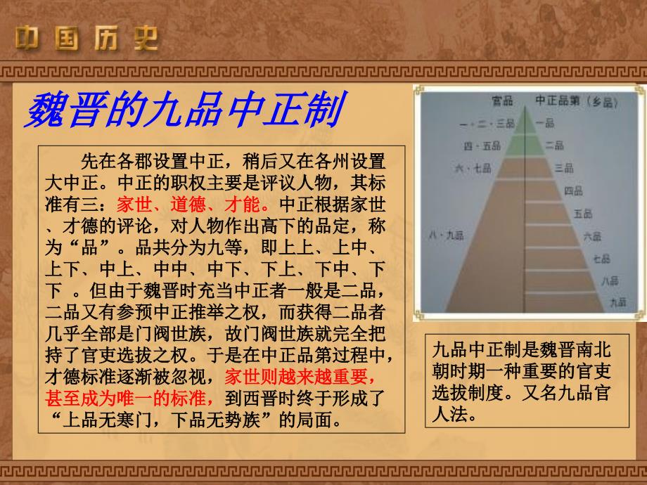 魏晋的九品中正制课件_第1页