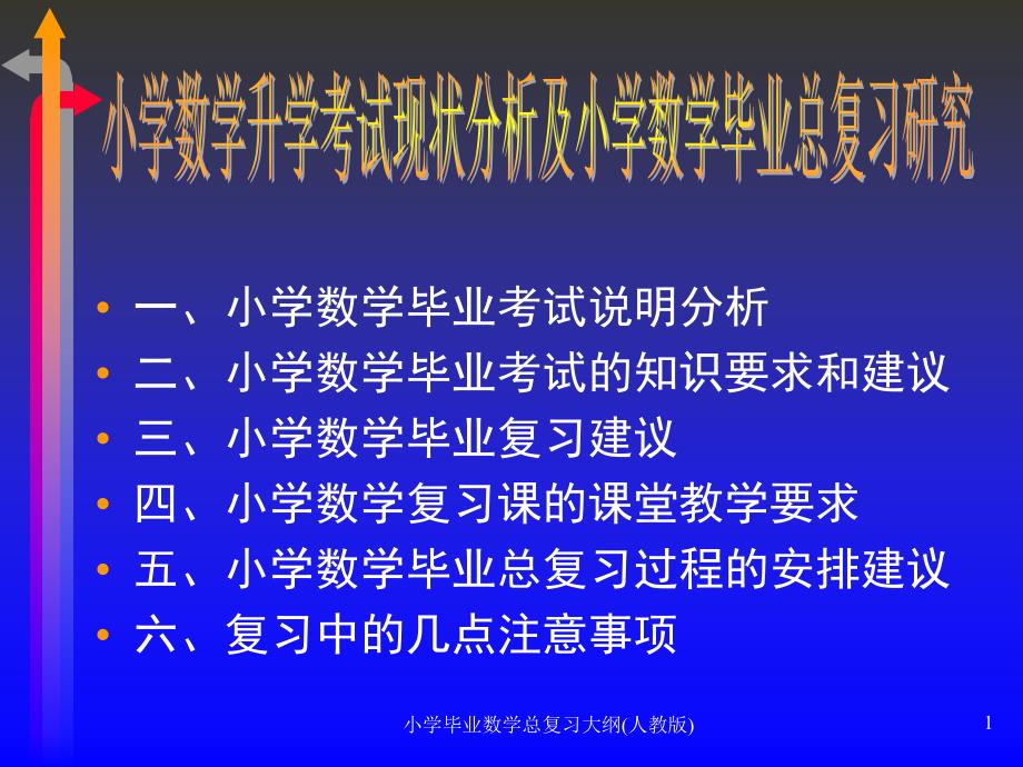 小学毕业数学总复习大纲(人教版)课件_第1页