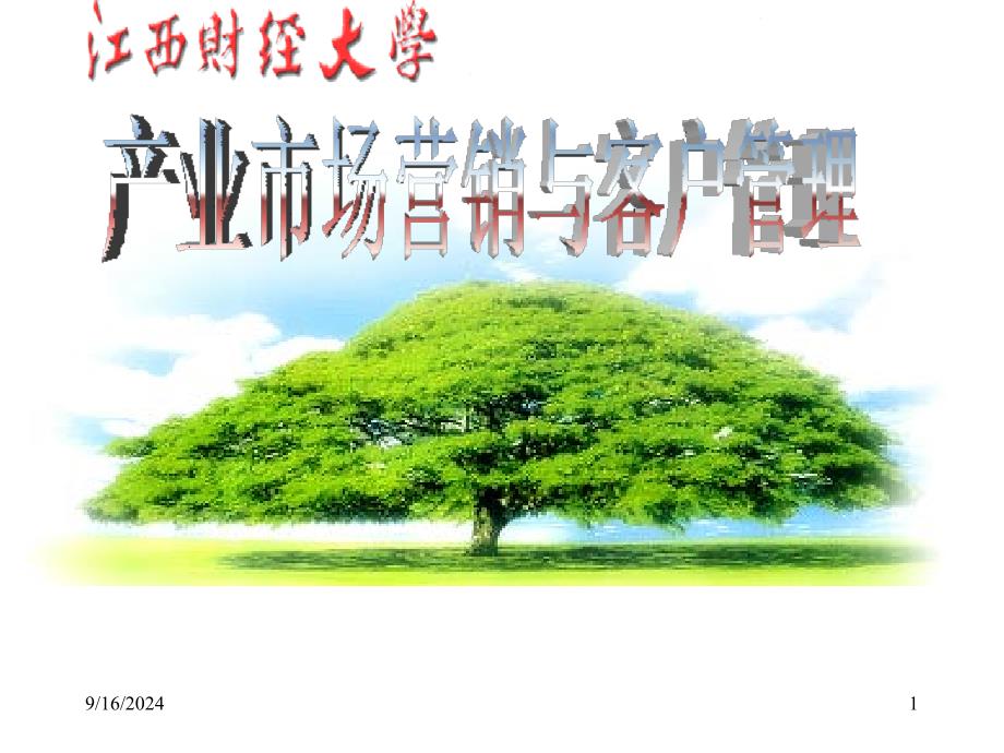 江西财经大学吴登开-产业市场营销与客户管理培训_第1页