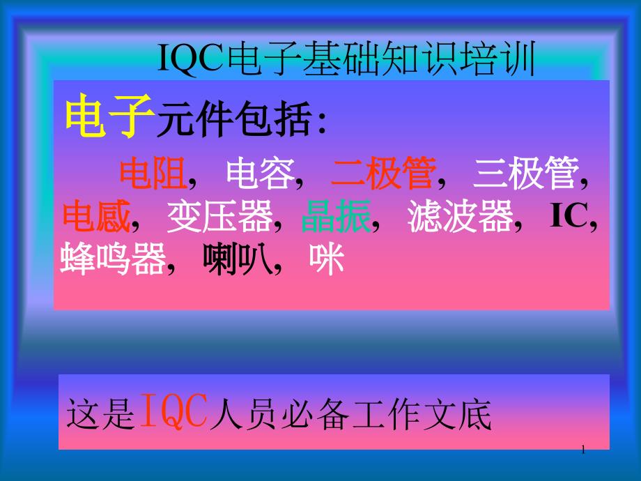 IQC电子基础知识培训_第1页