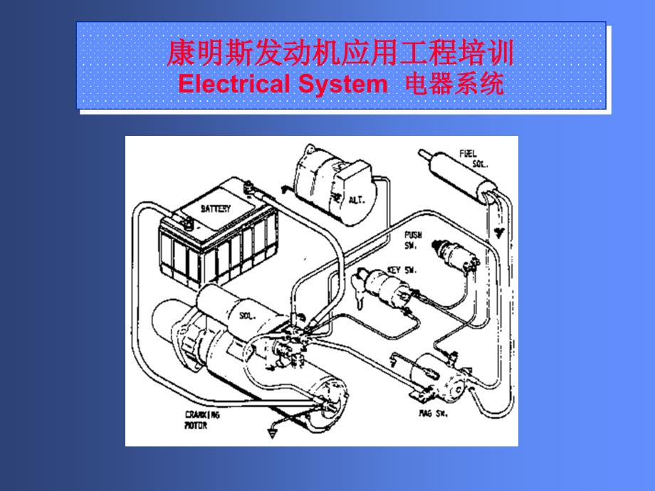 康明斯发动机应用工程培训 电器系统_第1页