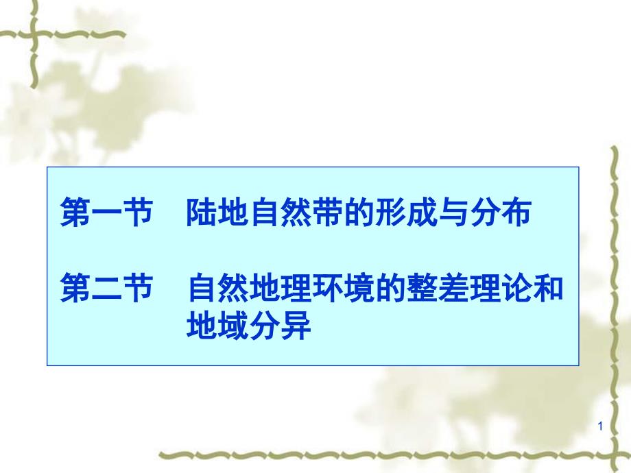 二全球陆地自然带基本格局及其理论研究_第1页