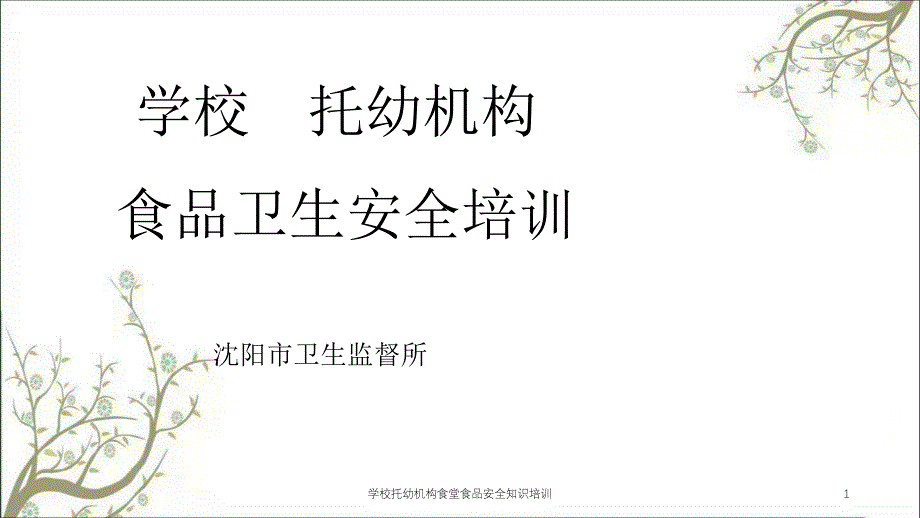 学校托幼机构食堂食品安全知识培训ppt课件_第1页