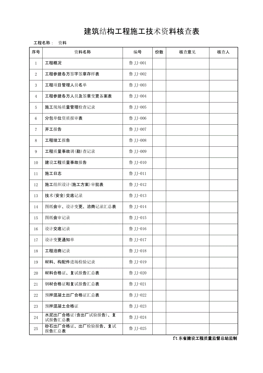 山东建筑工程建筑结构施工技术资料课件_第1页