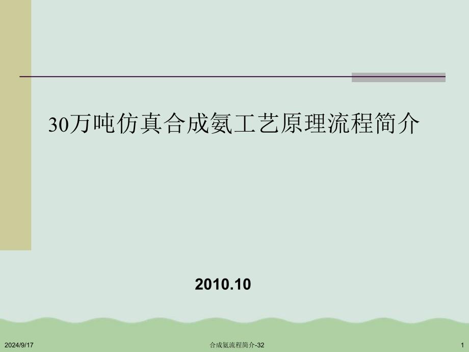 化工合成氨工艺原理及流程分析课件_第1页