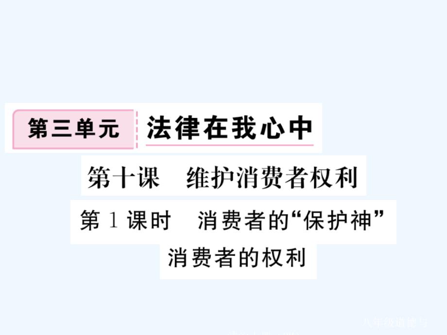 人民版道德与法治八上第十课第1课时《消费者的“保护神”消费者的权利》练习ppt课件_第1页