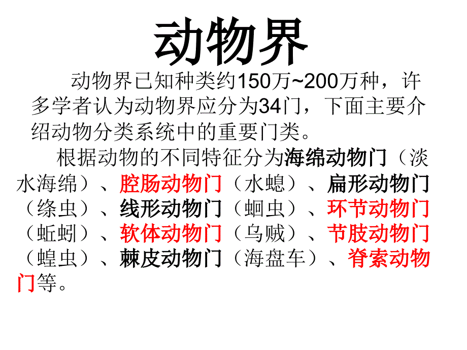 北京版生物八下《动物界课件_第1页