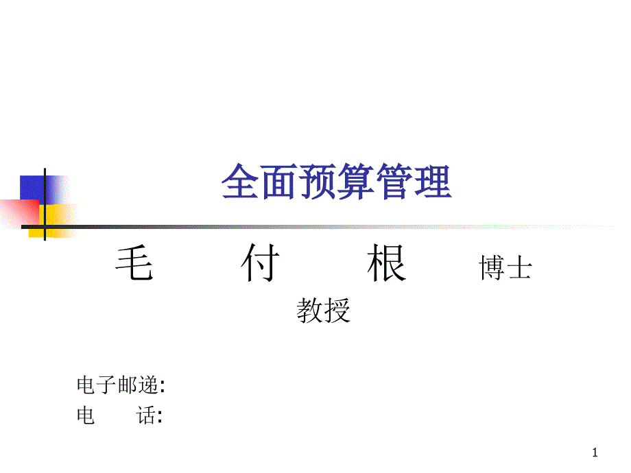 《企业集团全面预算管理》讲课提纲_第1页