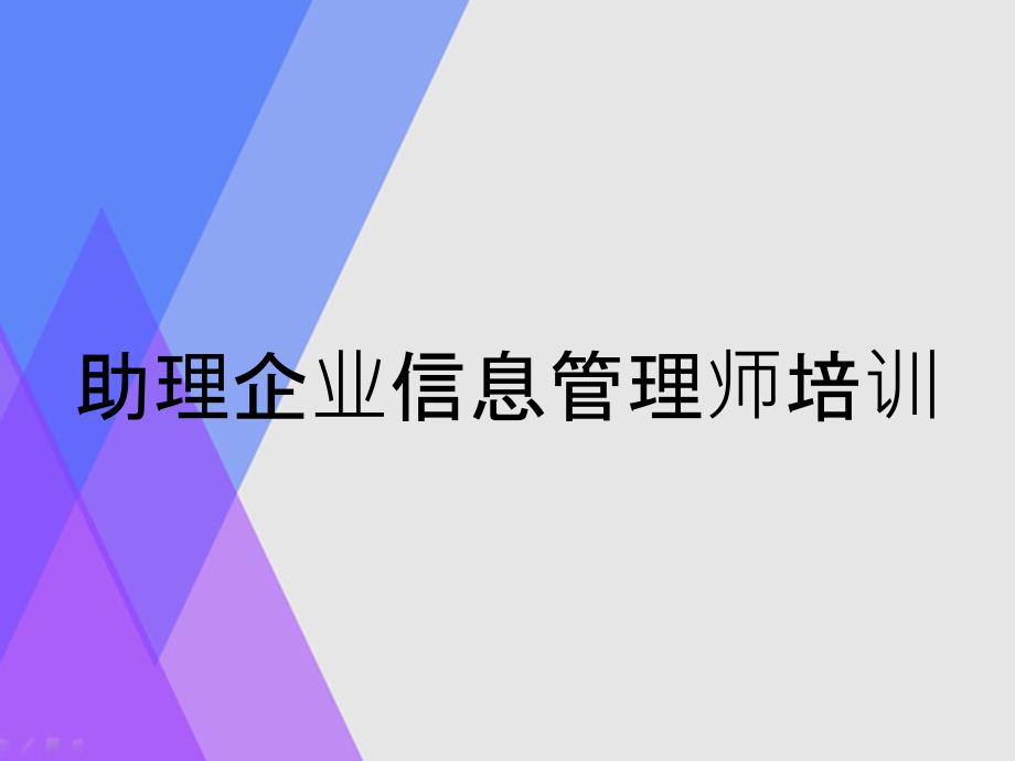 助理企业信息管理师培训_第1页