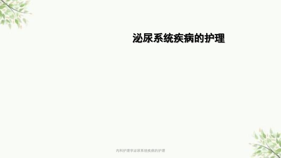 内科护理学泌尿系统疾病的护理ppt课件_第1页