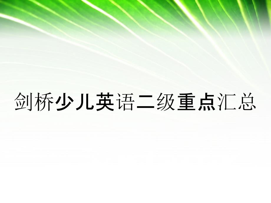 剑桥少儿英语二级重点汇总_第1页