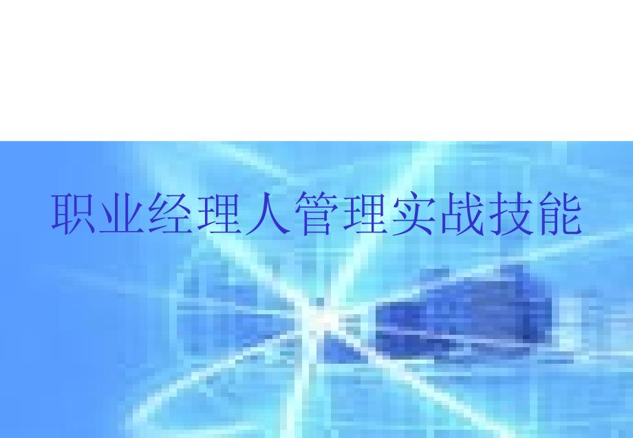 职业经理人管理实战技能培训课程_第1页