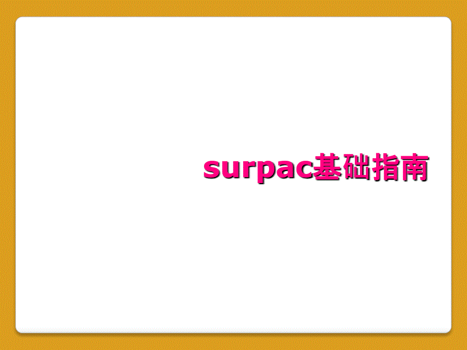 surpac基础指南_第1页