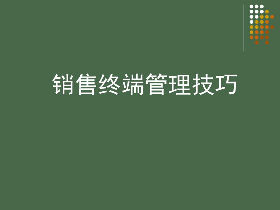 销售管理及终端管理知识技巧_第1页