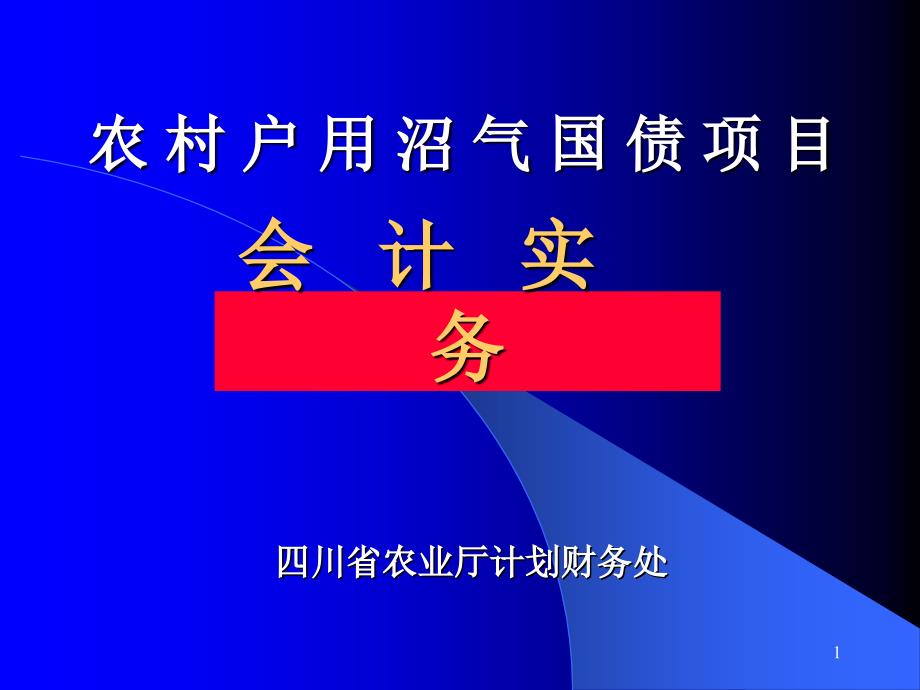 财务会计--会计实务农村户用沼气国债项目(PPT 51页_第1页