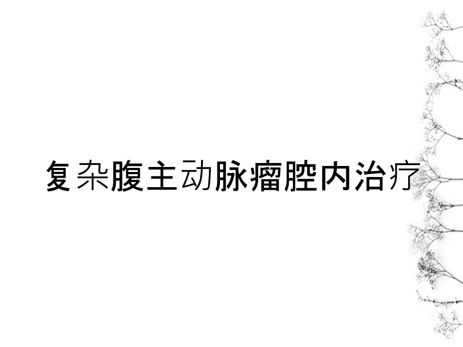 复杂腹主动脉瘤腔内治疗_第1页