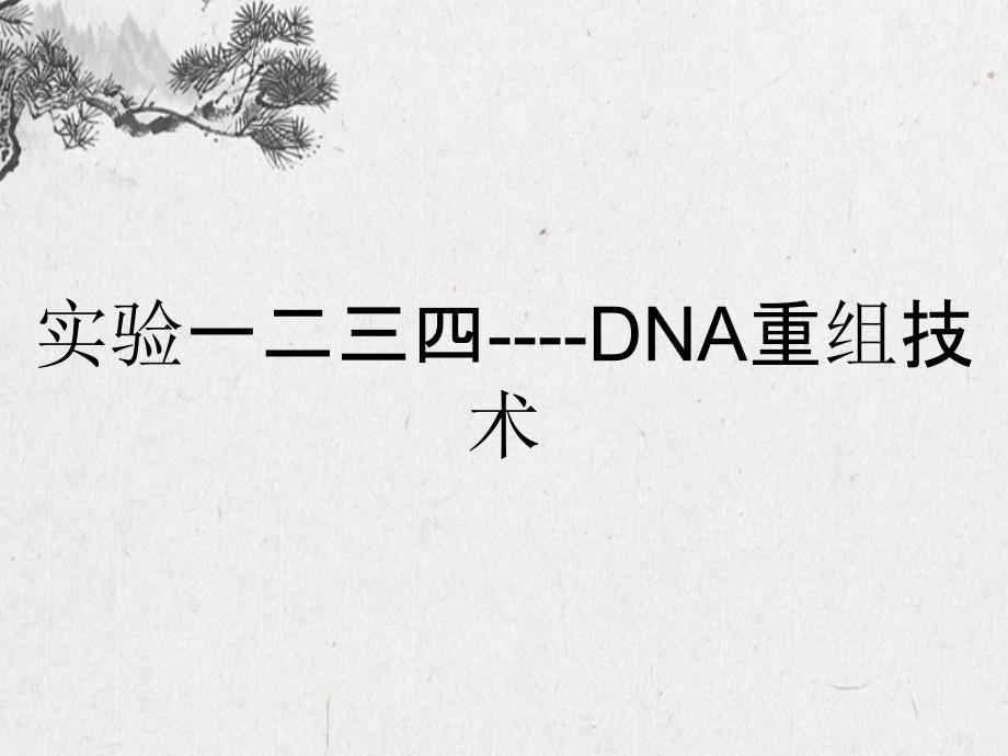 实验一二三四----DNA重组技术_第1页