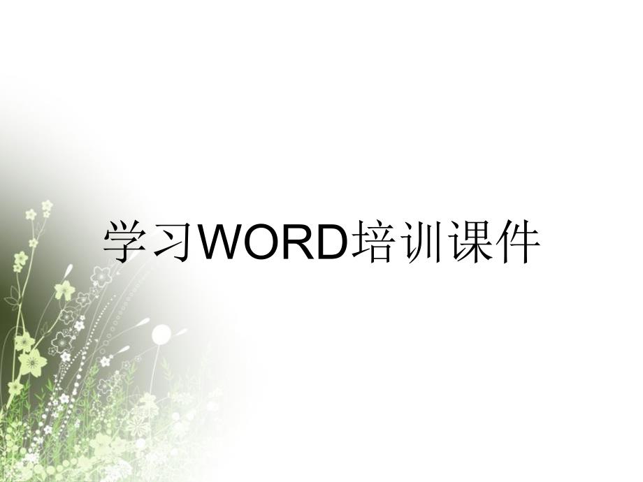 学习WORD培训课件_第1页