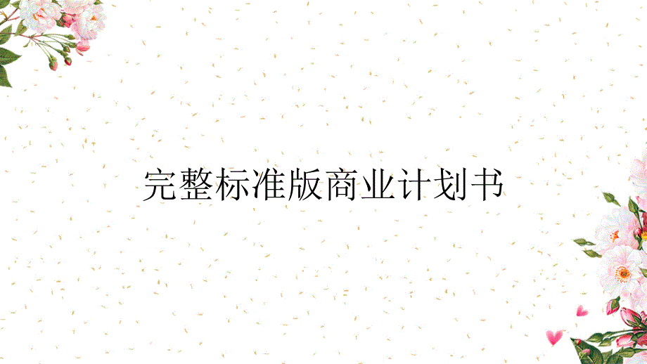 完整标准版商业计划书_第1页