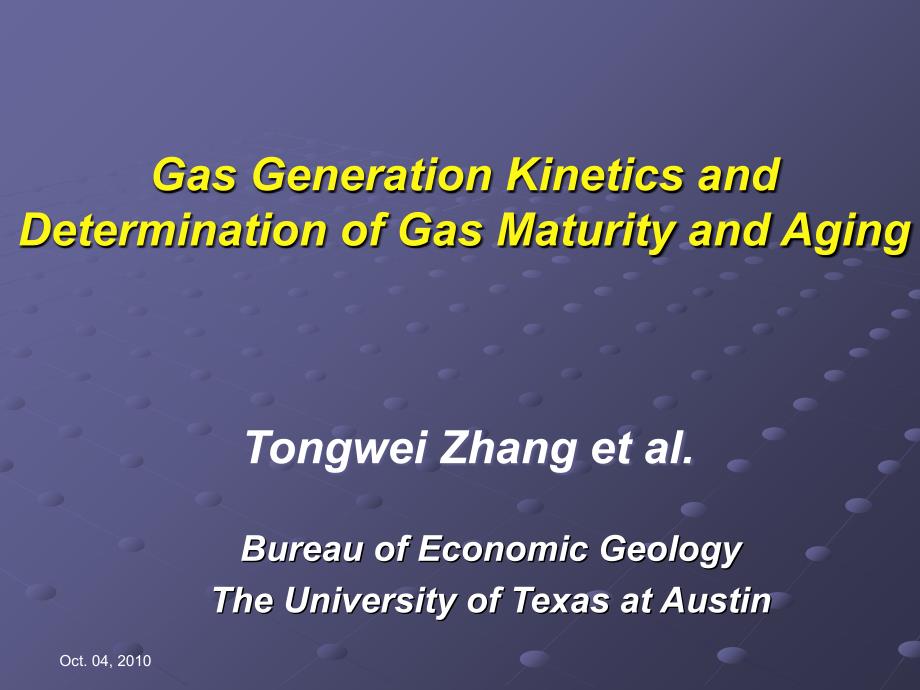 advances in unconventional shale gas resources_lectures910_gas generation kinetics anddetermination of gas maturity and agin_第1页