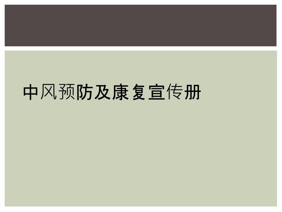 中风预防及康复宣传册_第1页