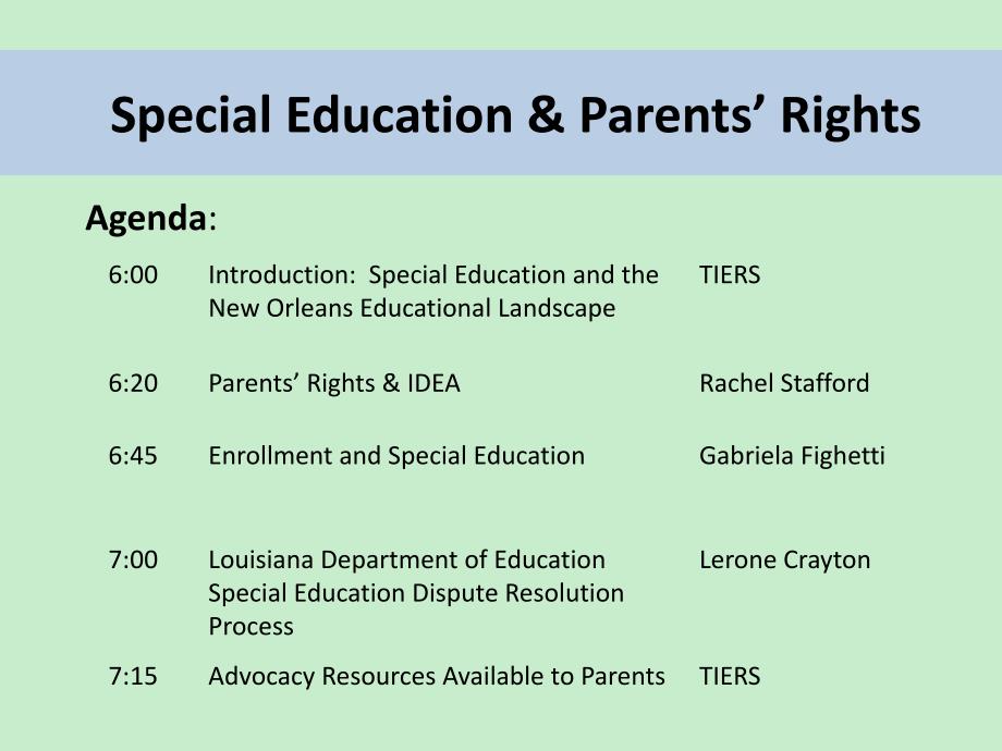 special ed parent night final. - stand for children_第1页