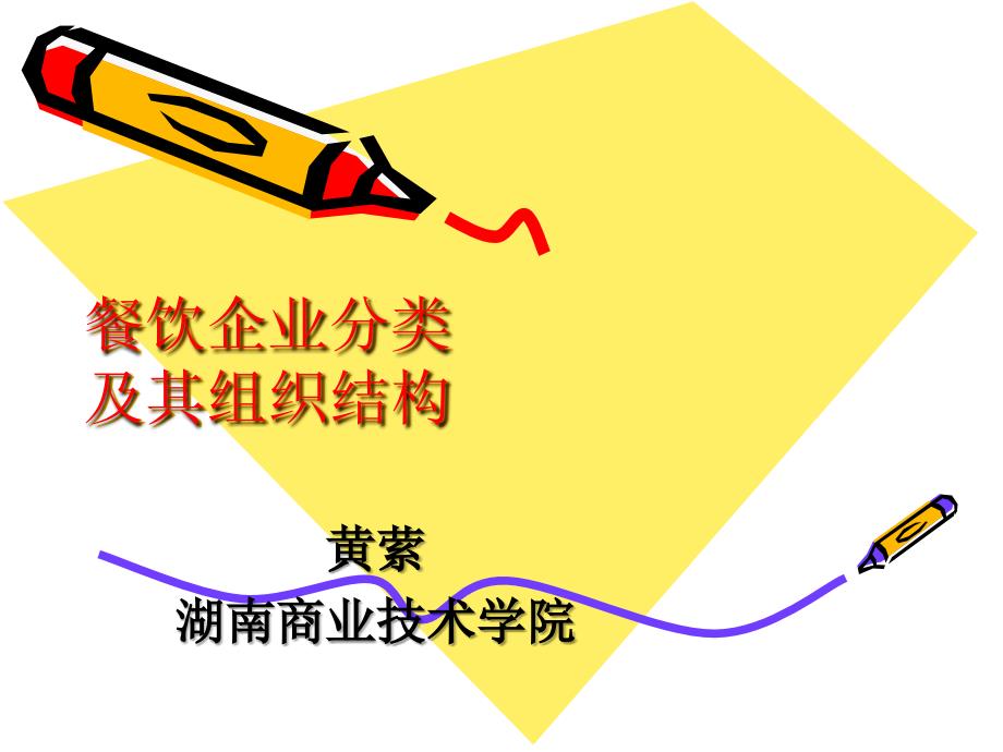 餐饮企业分类及其组织结构讲义课件_第1页