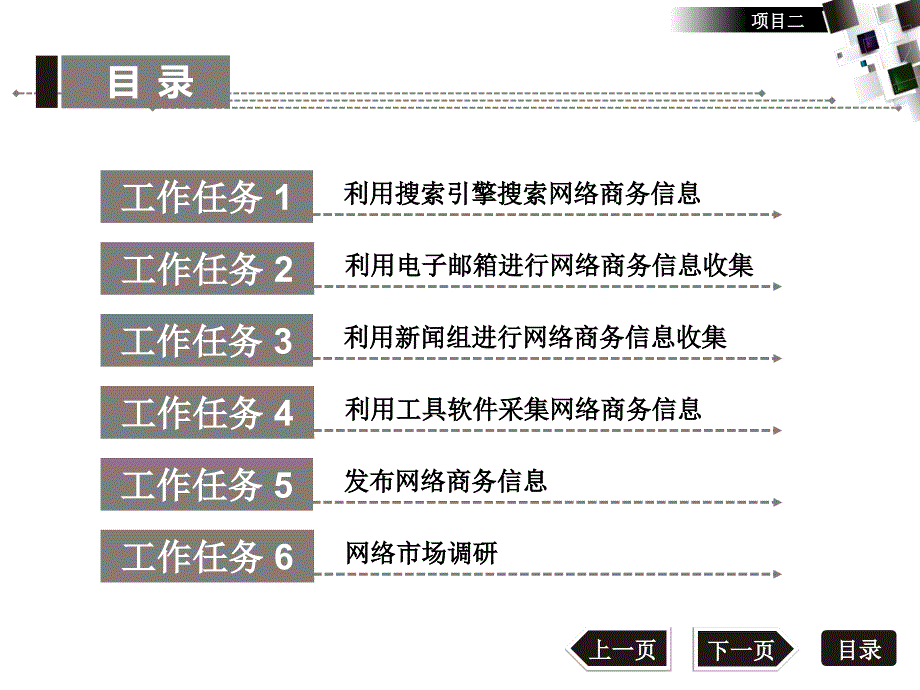 项目网络商务信息的收集发布与网络市场调研_第1页