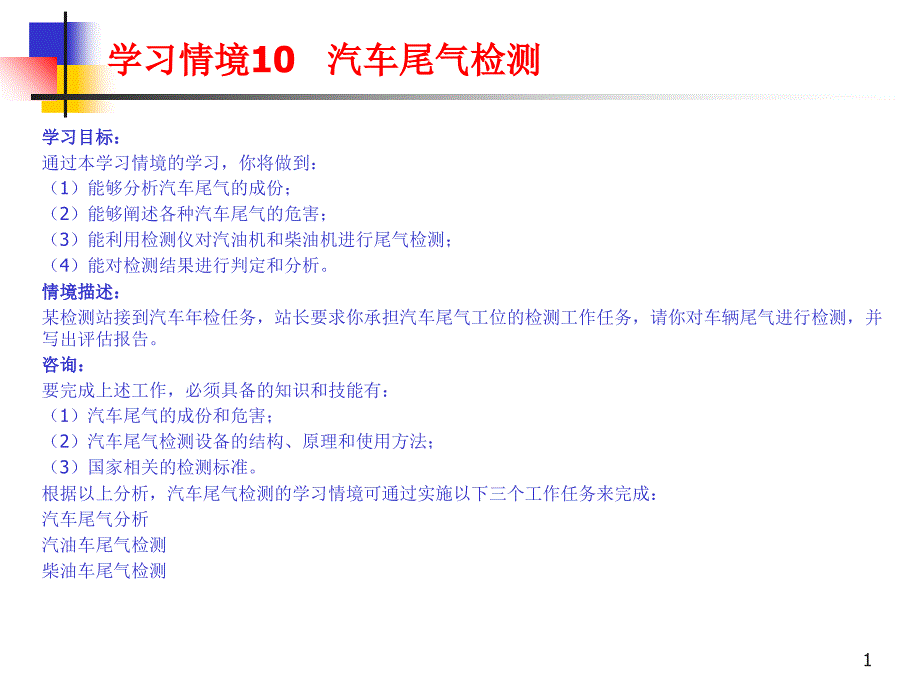 学习情境10 汽车尾气检测_第1页