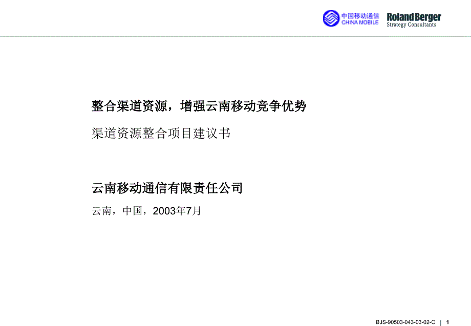 某电信运营商渠道资源整合项目建议书范本_第1页