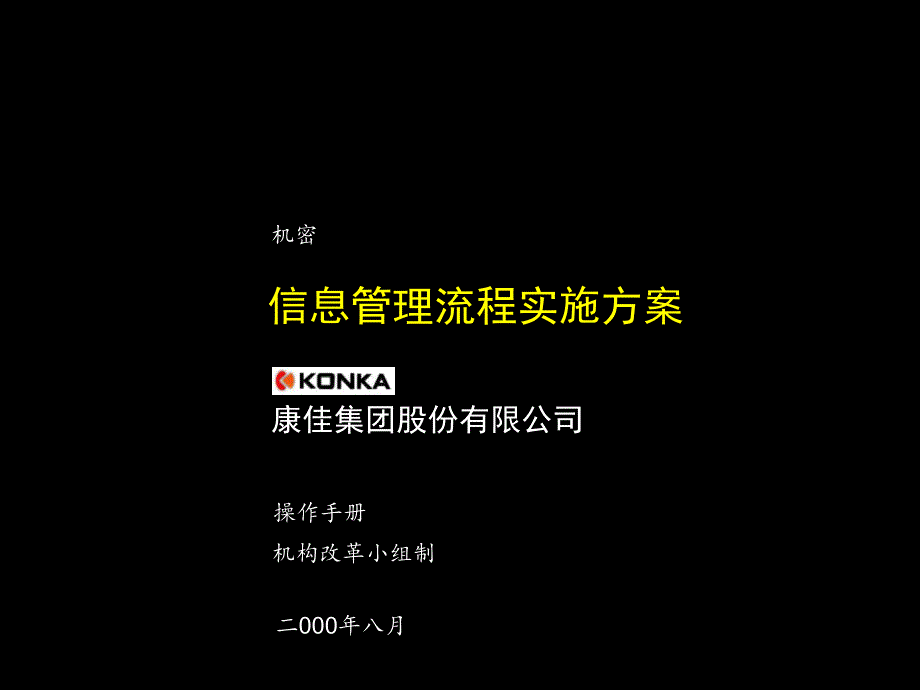 某电器公司集团信息管理流程方案_第1页