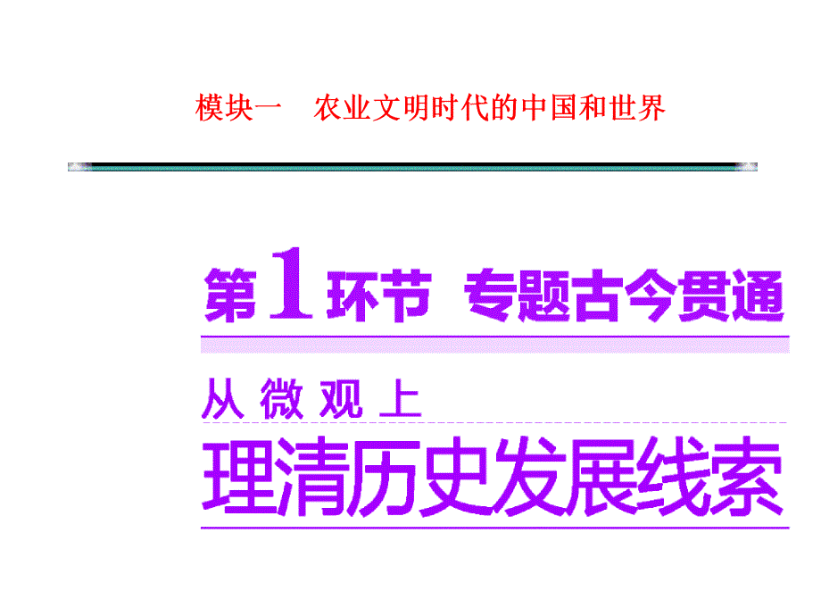 2015届高考历史二轮复习专题一古代中国的政治制度(共64张） ._第1页