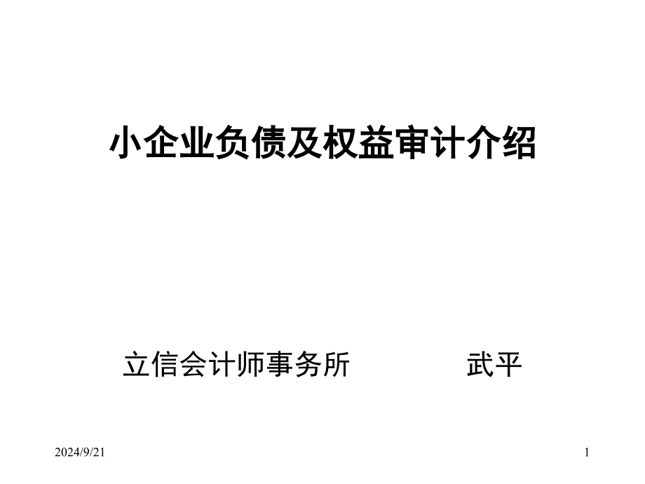 小企业审计_负债及权益_第1页