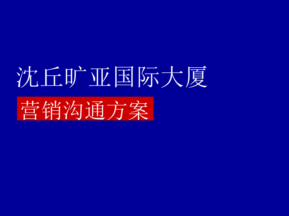 国际大厦营销沟通方案_第1页