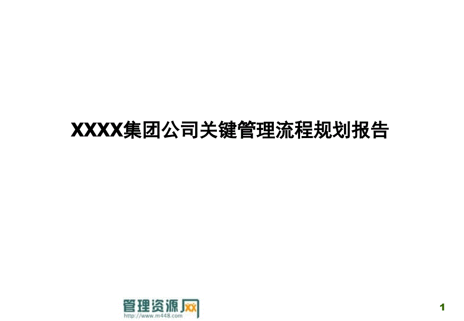 某集团公司关键管理流程规划报告_第1页